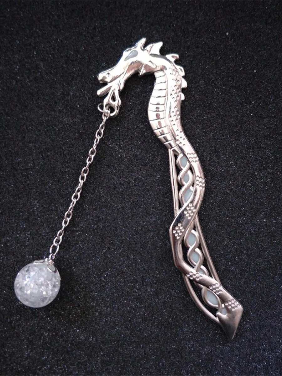 1 Thiết Kế Rồng Phát Sáng Trong Bóng Tối Dấu Trang, Dấu Trang Bằng Hợp Kim Sắt Sáng Tạo Cho Gia Đình - Bạc - Xem 1