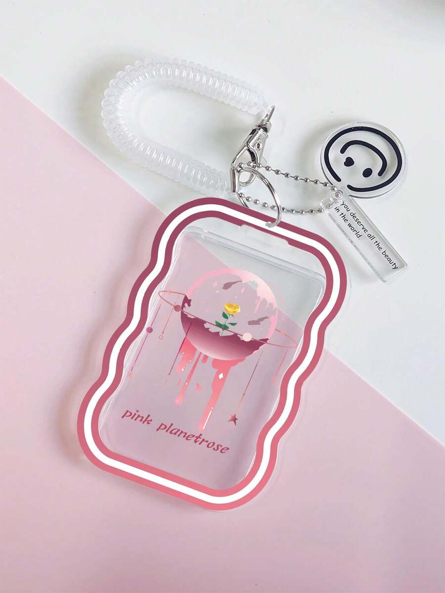 Portatarjetas Transparente Con Cuerda De Cordón Y Gancho De Resorte Para Tarjetero, Tarjeta De Trabajo, Identificación, Tarjeta De Autobús, Tarjeta De Estudiante, 1 Ud. - transparente - Ver 1