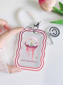 Portatarjetas Transparente Con Cuerda De Cordón Y Gancho De Resorte Para Tarjetero, Tarjeta De Trabajo, Identificación, Tarjeta De Autobús, Tarjeta De Estudiante, 1 Ud. - transparente - Ver 3