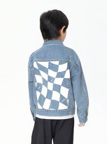 Annil Boys' Spring And Autumn Cotton Loose Short Denim Jacket Coat
