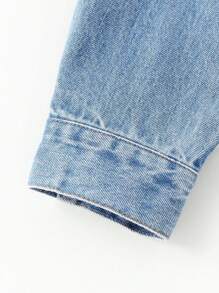 Annil Boys' Spring And Autumn Cotton Loose Short Denim Jacket Coat