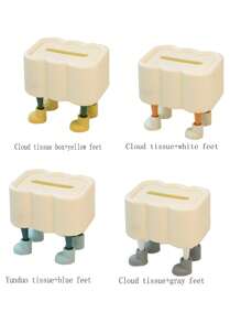 1pc Cute Household Tissue Box Coffee Table Decoration Napkin Box Yellow - Yellow - View 3