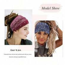 1個彈性運動頭帶,採用編結十字設計,瑜伽頭巾式頭帶,髮飾