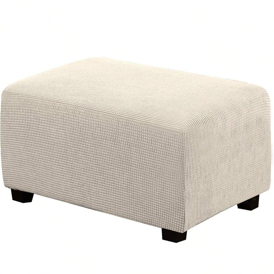 H.VERSAILTEX Ottoman Cover Slipcover Rectangle Fit Footrest Sofa Slipcovers Stool Cover Footstool Protector Covers Feature Stretch Thick Soft Jacquard Fabric Removable Washable - 自然的 - 查看 1