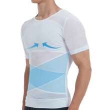 Fajas De Manga Corta Con Corsé Invisible Para Hombre - Blanco - Ver 4