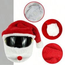 1pc New Christmas hat Outdoor Christmas riding helmet cover Headwear Christmas hat - Multicolor - View 4