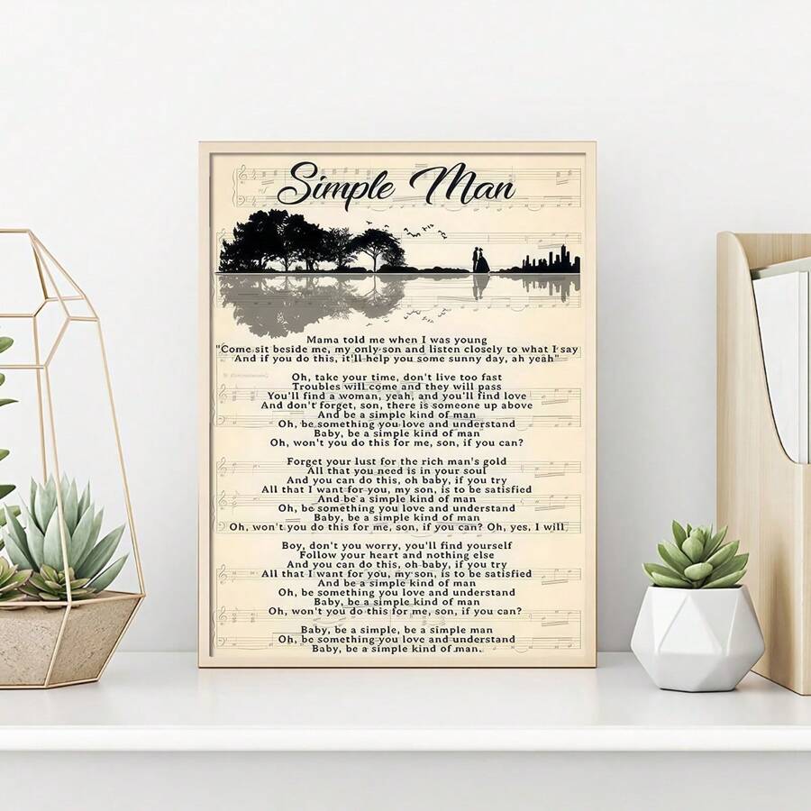 1張靈感名言海報印刷,音樂譜面壁挂畫布畫,家居牆壁裝飾圖片,適用於客廳、臥室、音樂房,無框 - 1個 - 查看 1