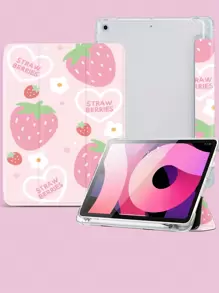 Erdbeere Erdbeeren Hülle kompatibel mit iPad 10.2 Zoll 2021/2020 iPad 9.Gen/8.Gen, Galaxy Tab A8 10.5 Zoll 2022, Tablet Hülle, mit Stifthalter, unterstützt automatisches Schlaf/Wach Funktion