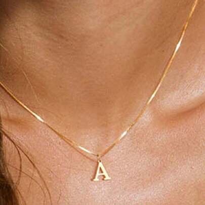 1條不鏽鋼簡約時尚字母項鍊,適用於情侶和最好的朋友送禮