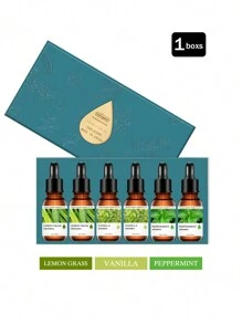 6入組芳香療法精油套裝,包括2支檸檬草、2支薄荷和2支香草,還有擴香機、蠟燭、熏香器、熔岩石、加濕器、汽車通風口夾和家用香薰油補充 - 軍綠色 - 查看 1