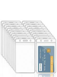 5 件/10 件/15 件塑料垂直防水名片夹带挂绳，适用于学生证 - 無色 - 查看 1