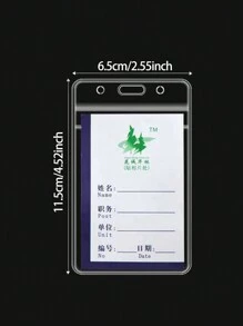 5 件/10 件/15 件塑料垂直防水名片夹带挂绳，适用于学生证 - 無色 - 查看 2