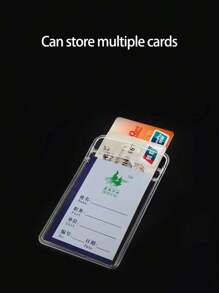 5 件/10 件/15 件塑料垂直防水名片夹带挂绳，适用于学生证 - 無色 - 查看 7