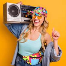 80s 90s Fanny Pack For Women Men 90s Adjustable Waist Bag Retro Casual Outfit Baseball/Bucket Hats 80s 90s For Summer Travel Party - Multicolor - View 5