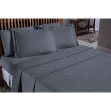 Ensemble De Literie De Couvre-lit En Cuivre Pour Lit Double Standard + Jeu Complet De 4 Pièces De Draps De Lit - Gris - Voir 2