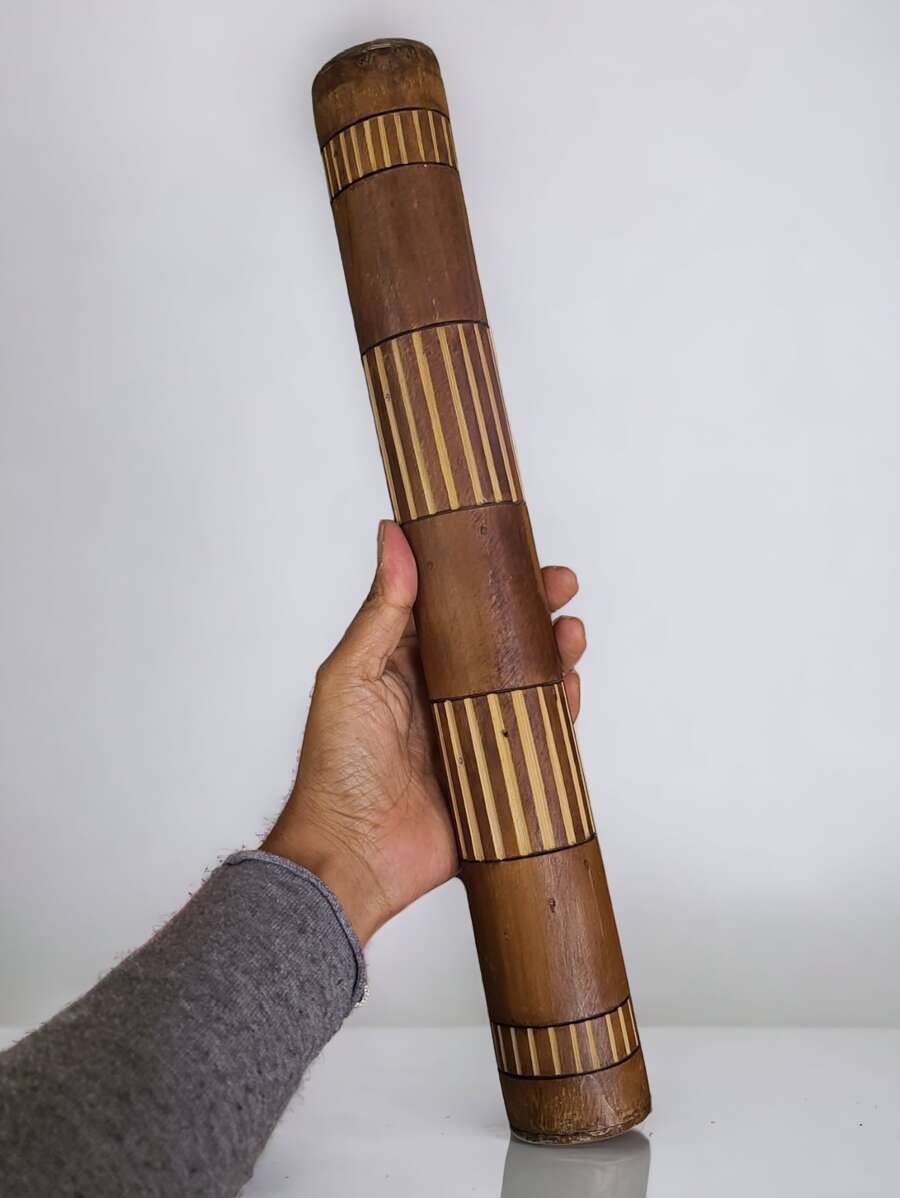 Palo de Lluvia Instrumento Musical Percusión Sonido de Lluvia Música Relajante 40 cm Artesanal - Marrón - Ver 1