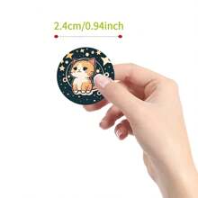 500pcs/Roll Cute Kawaii Pet Cat Animal Stickers, 1-Inch Label Stickers With 10 Designs For Scrapbooking, Self-Adhesive Seal Stationery Cards Envelopes, Gift, Teenagers' Party Supplies, Incentives & Motivations - Multicolor - View 2