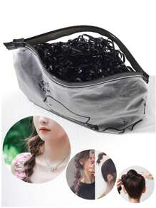 1000入裝不殘留髮圈和一次性髮帶 - 黑色 - 查看 1