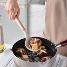 6入組矽膠烹飪用具套裝,耐熱,烘焙和服務用矽膠烹飪用具,適用於不粘烹飪用具(卡其色)