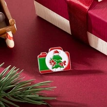 原創卡通聖誕麋鹿、時鐘、靴子、雪花形狀的鋅合金徽章配飾,西式風格聖誕胸針