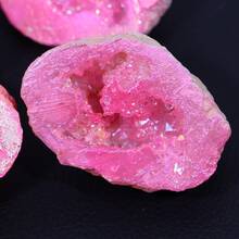 1個鍍銀藍寶石豐饒角玉石飾品,石英晶簇,治療水晶,魚缸水族箱,桌面房間裝飾,房間裝飾,治療水晶,標本裝飾 - 粉色 - 查看 4