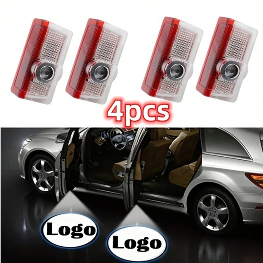 YANF 4 件裝車門燈雷射標誌裝飾項目幽靈燈適用於梅賽德斯奔馳 A B C M Ml Gla Gls E 級 W176 W205 W166 W246 W212 汽車造型配件