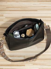Bolso tipo cubo estilo para mujer, bolso bandolera, bolso hobo de piel vegana con correa tipo guitarra, correa bordada ancha para bolsos de mujer - perfecto para bolsos bandolera, bolsas de gimnasio, bolsas de mano y talla grande, bolso con inspiración retro