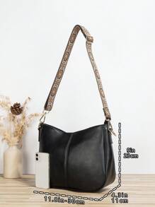 Bolso tipo cubo estilo para mujer, bolso bandolera, bolso hobo de piel vegana con correa tipo guitarra, correa bordada ancha para bolsos de mujer - perfecto para bolsos bandolera, bolsas de gimnasio, bolsas de mano y talla grande, bolso con inspiración retro