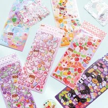 甜蜜櫻花泡芙卡通貼紙 - 藍色 - 查看 6