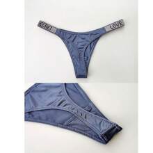 Love's Secret Thong Panty Bikini Rhinestone Panty - Blue - View 8