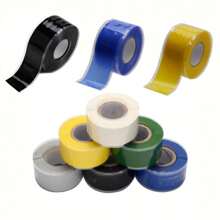 1個握把防磨膠帶,5英尺自融合矽膠帶,適用於引體向上橫槓、啞鈴、健身器材、自行車把手等 - 黑色 - 查看 1