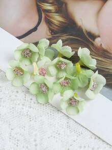 50入組人工綠色雛菊花 - 綠色 - 查看 1