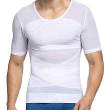 Fajas De Manga Corta Con Corsé Invisible Para Hombre - Blanco - Ver 3