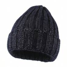 秋冬彈性針織帽,適用於女性時尚街頭風格嘻哈球帽,帶緊實口絨針織針帽帽