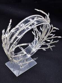 1 Pieza Diadema De Novia Con Piedras Preciosas Royal - Plateado - Ver 2