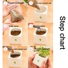 1入組陶瓷花盆 迷你貓形卡通可愛盆栽 桌面植物盆栽貓花盆自製桌面裝飾 兒童玩具 科學教育學習教育學校禮物 迷你貓形陶瓷花盆卡通可愛手機桌面盆栽小擺件