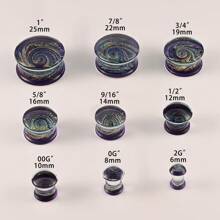 2PCS Galaxy Planet Series Glass Ear Plugs Gauges Expanders Tunnels Ear Piercing Jewelry Set - Purple - View 4