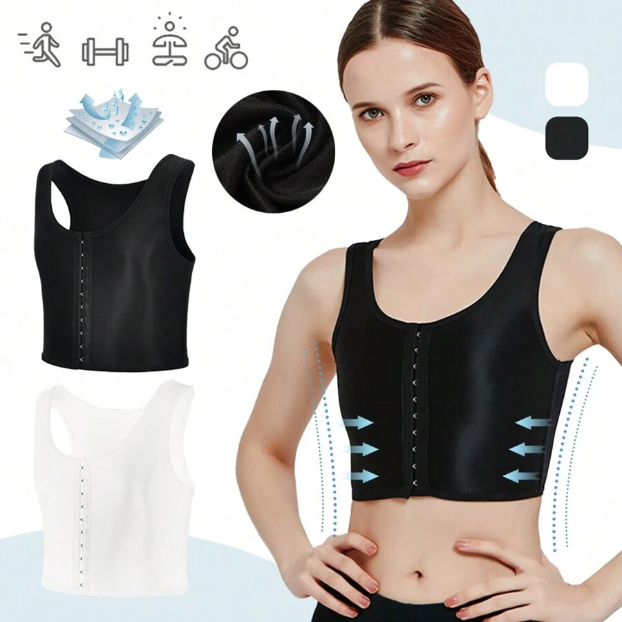 Binder Transexual Faja Pecho Lesbiana Compresora Tops - Negro - Ver 1