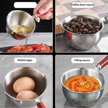 1 nồi nấu bơ bằng thép không gỉ, nồi nấu sô cô la, nồi nấu sữa mini, dụng cụ hớt bọt - Dụng cụ & Phụ kiện nhà bếp - Bạc - Xem 3