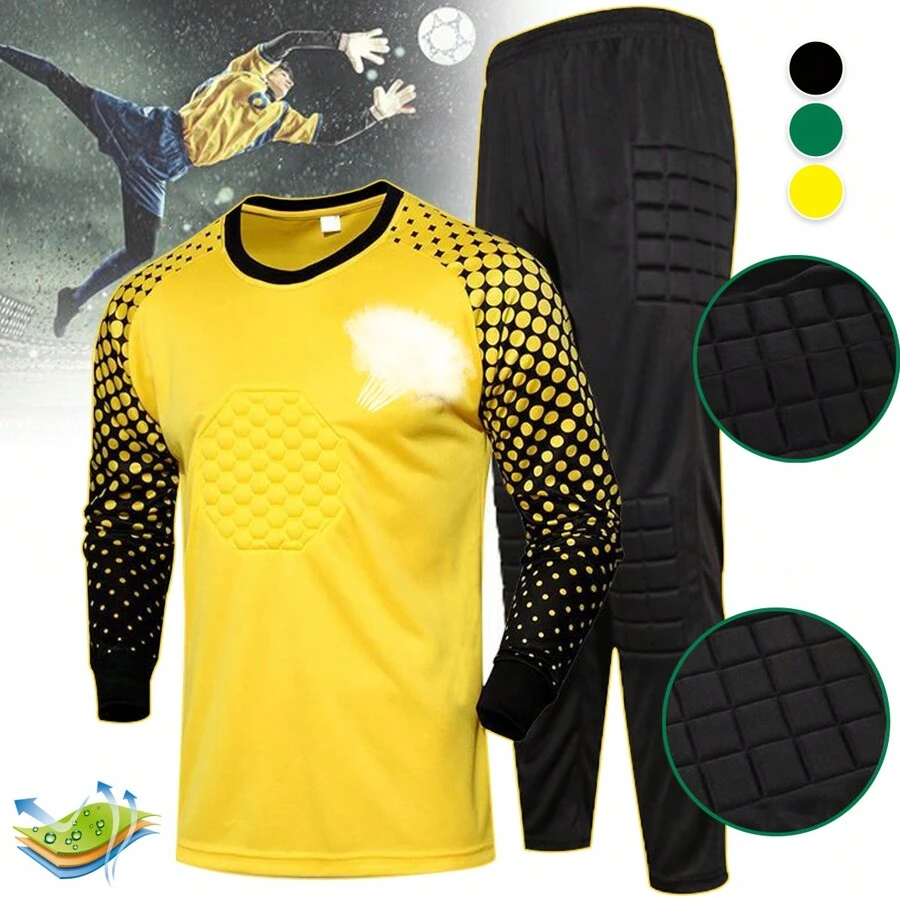 Goalkeeper Uniform Comfortable And Resistant T-Shirt Pants - Yellow - View 1