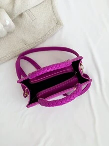 Versatile Ins Girls Handbag New Fashion Small Square Bag 14-16 Years Old Children's Shoulder Bag Texture Retro Crossbody Bag