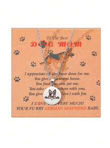 Goodwaro 1 pieza Fashionable Collar colgante de acero inoxidable grabado con laser de Dachshund, perro pastor, Golden Retriever, Corgi, gran regalo del Dia de la Madre para mamá de perro con cadena de clavícula hecha a mano y hermoso empaque de tarjeta, adecuado para usar en el Dia de la Madre