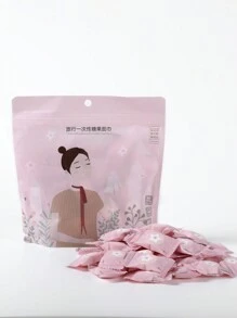 50入組旅行專用壓縮毛巾,男女適用便攜式一次性面部清潔濕巾