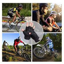 Sports Gym Gloves With Wristband Unisex Training - 黑色 - 查看 4