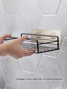 1pc Snap Fastener & Traceless Adhesive Tape For Double Card (only Selling Hook&loop Tape, Basket Not Included) - Multicolor - View 1