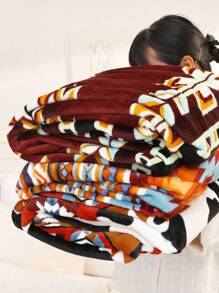 200gsm 双面印花法兰绒毯子，柔软舒适，适合所有季节 - 客厅、卧室、飞机、办公室、万圣节、圣诞节礼物 - 彩色 - 查看 6