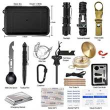 Kits de Emergencia, 40 En 1 Kit De Supervivencia De Emergencia Para Camping - Negro - Ver 3