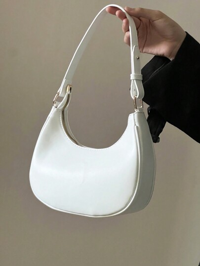 Fashionable Lustrous Crescent Shaped Texture Casual Crossbody Shoulder Bag,Trendy Business Casual Bag For Women, Pefect For Office, Business And Work