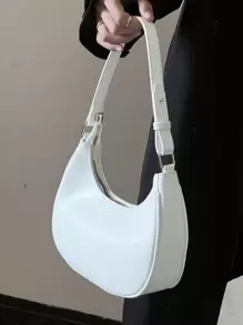 Nuevo bolso de hombro blanco lunar de moda y clásico con correas desmontables, adecuado para salidas casuales y diarias
