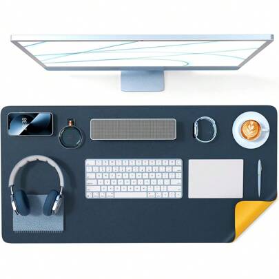 Leather PU Desk Pad Protector,Lightweight Table Mat,Mouse Pad,Office Desk Mat, Non-Slip PU Leather Desk Blotter,Larg Gaming Pad,Laptop Desk Pad,Waterproof Desk Writing Pad for Office and Home